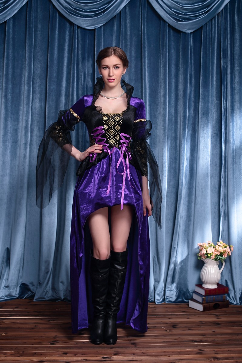 F66164 Purple Vintage Witch Queen Costume